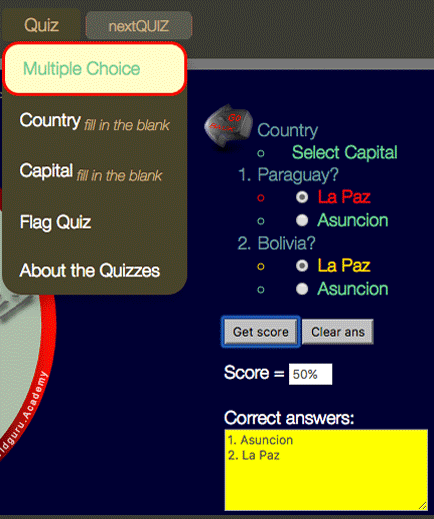 Multiple Choice Quiz Example